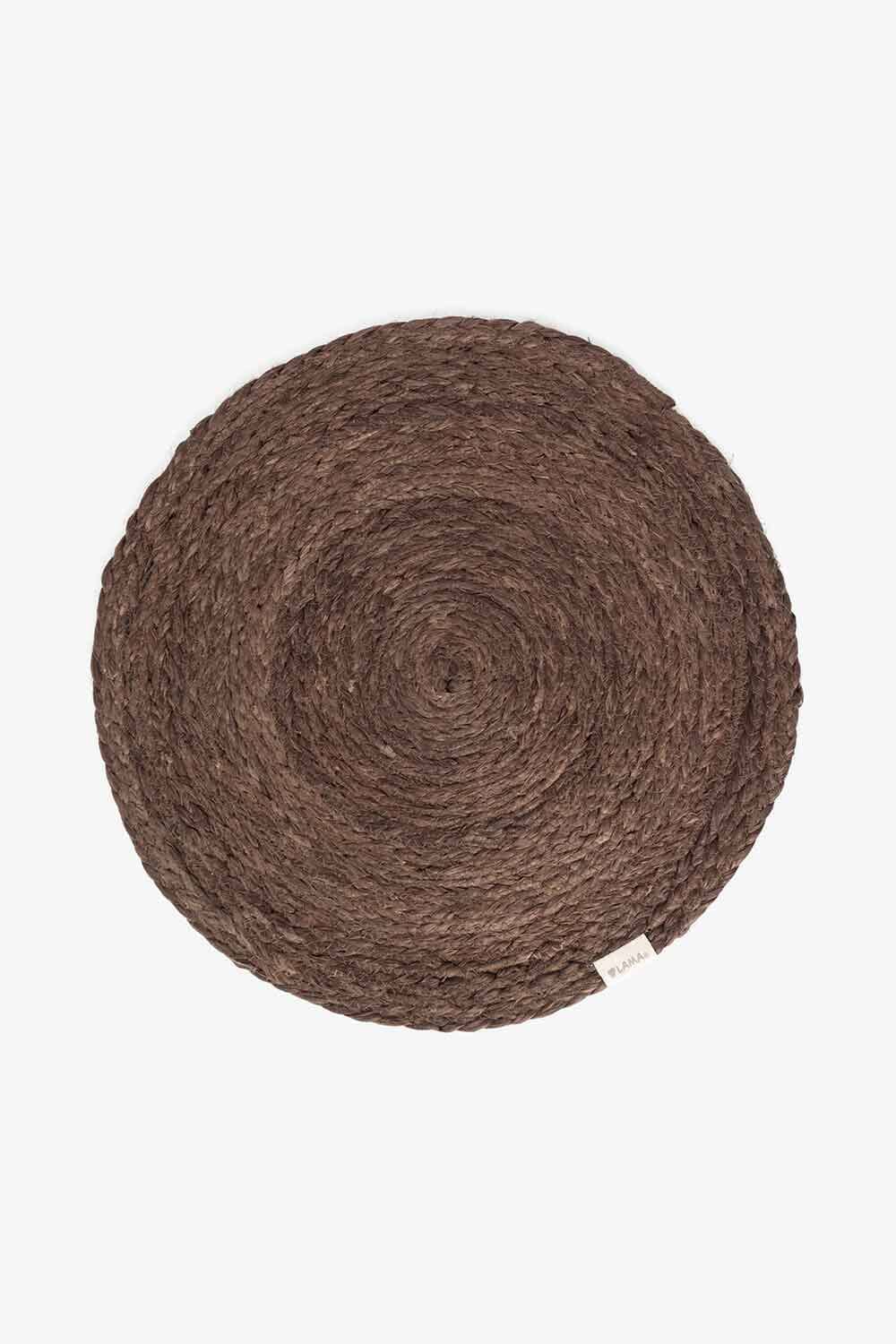 Dekkebrikke jute Rund Brun Lama Interiør