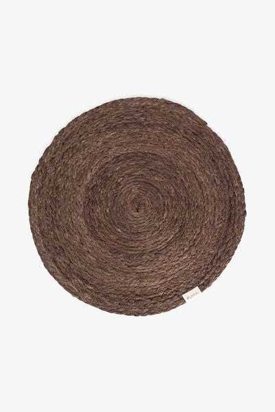 Dekkebrikke jute Rund Brun Lama Interiør