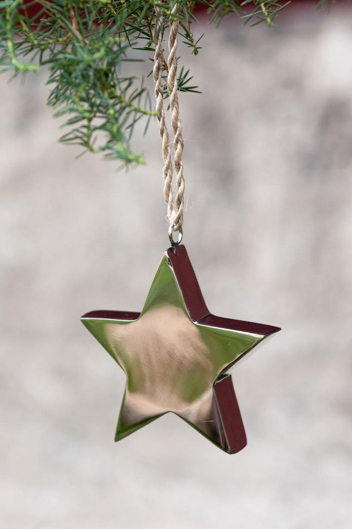 Julepynt stor stjerne, rustfritt stål, 6 stk. Lama Interiør