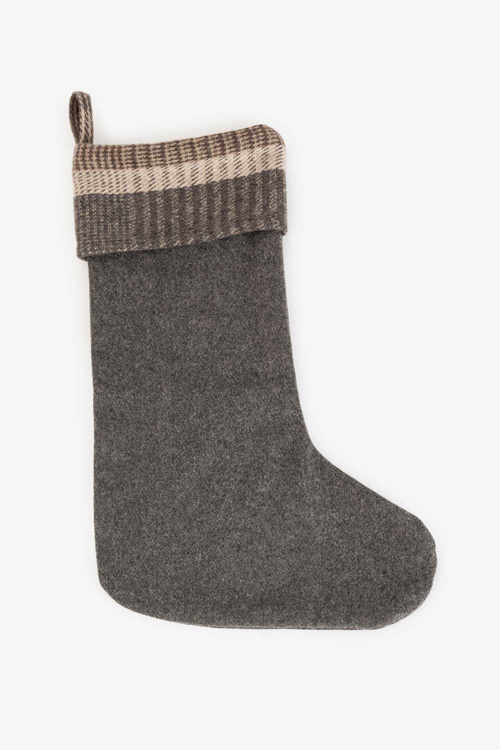 Julestrømpe ull, Beige/Grå Lama Interiør
