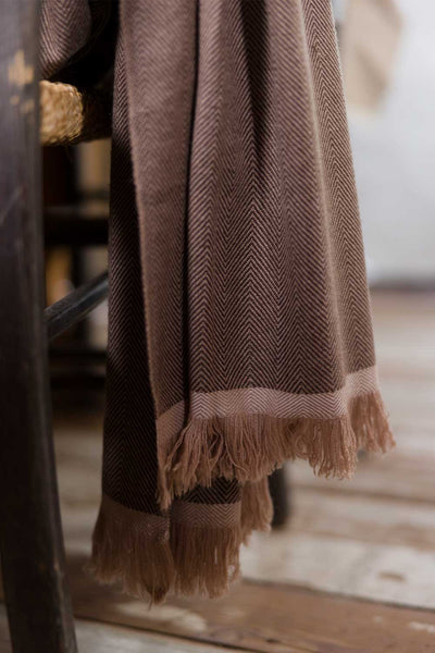Kashmirpledd, Brun/beige Lama Interiør