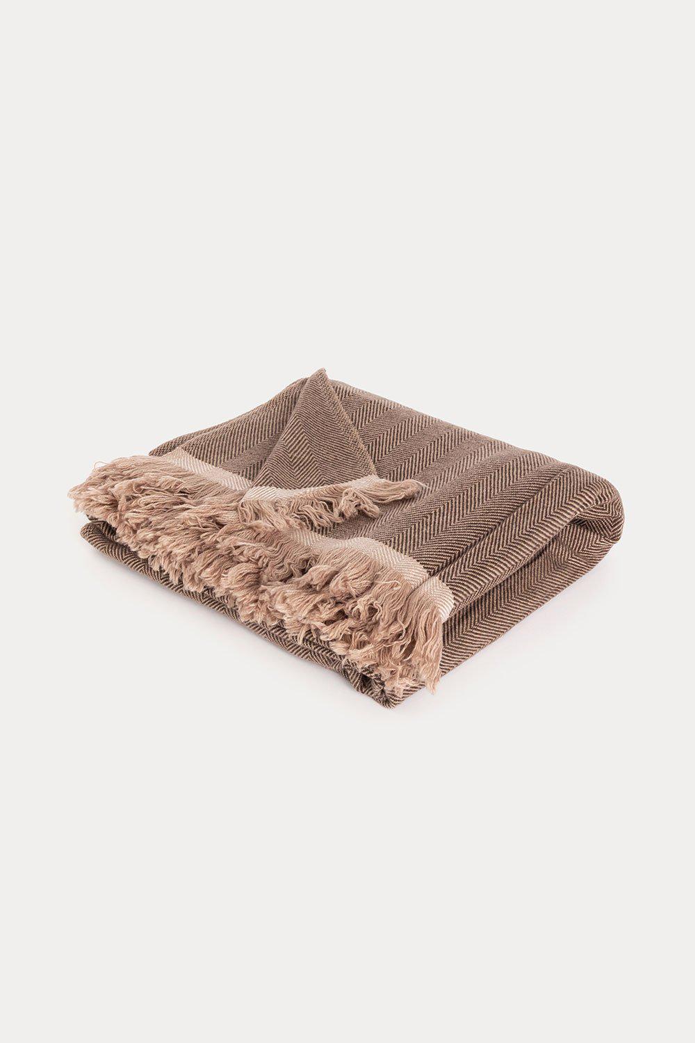 Kashmirpledd, Brun/beige Lama Interiør