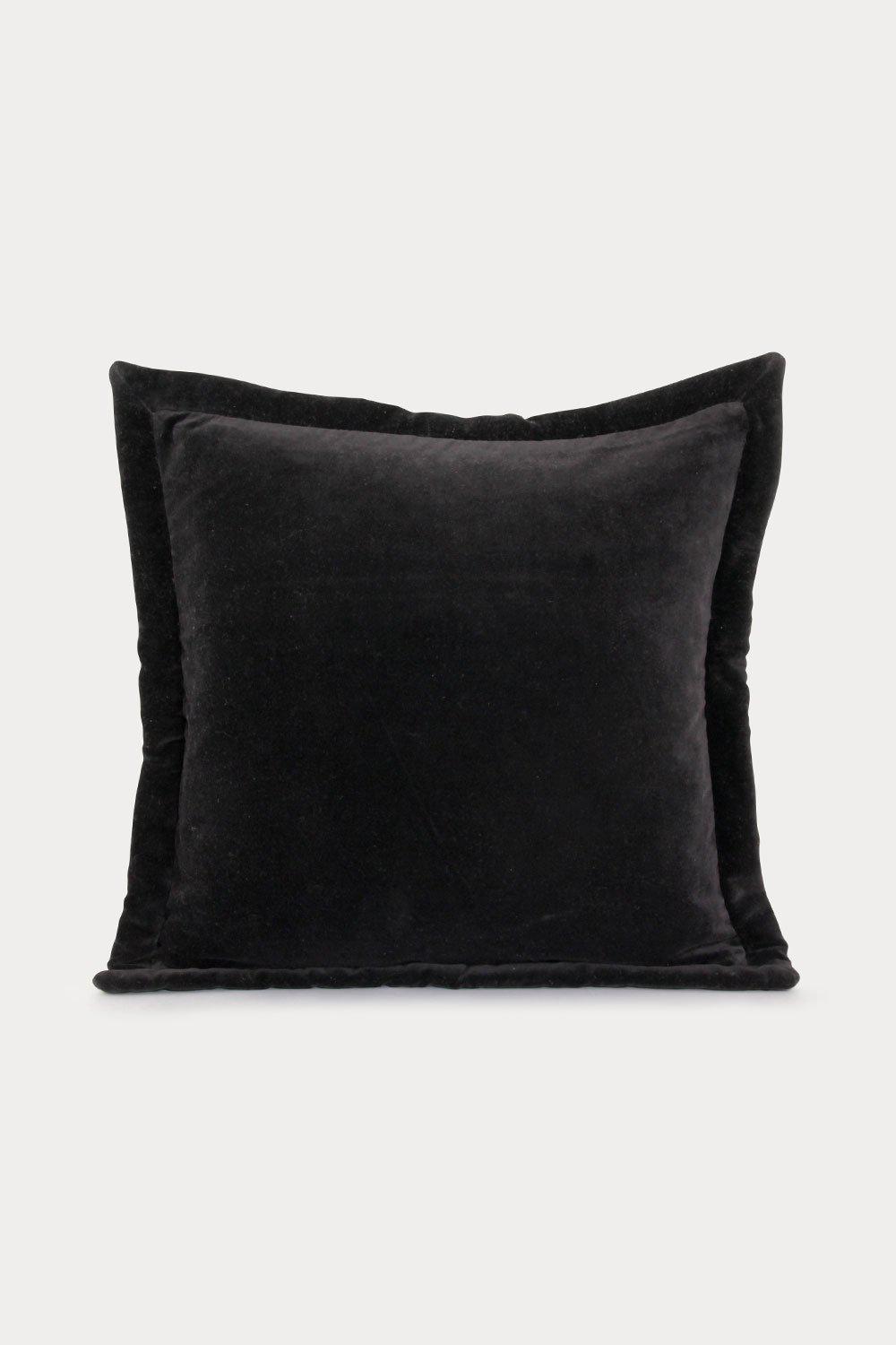 Putetrekk fløyel med paddet kant 50x50 cm Sort Lama Interiør