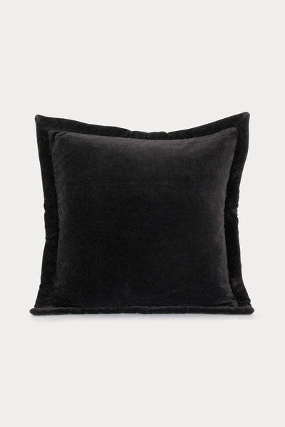 Putetrekk fløyel med paddet kant 50x50 cm Sort Lama Interiør