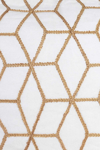 Putetrekk med dekorbånd, Hvit/beige - Halvor Bakke Lama Interiør