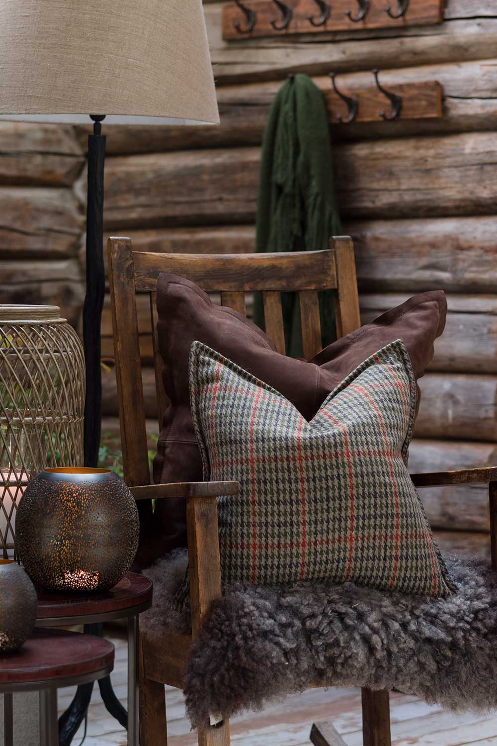 Putetrekk semsket skinn, Brun - Halvor Bakke Cabin Collection Lama Interiør