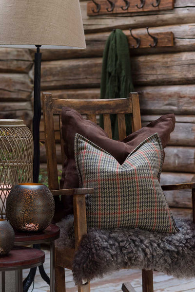 Putetrekk semsket skinn, Brun - Halvor Bakke Cabin Collection Lama Interiør