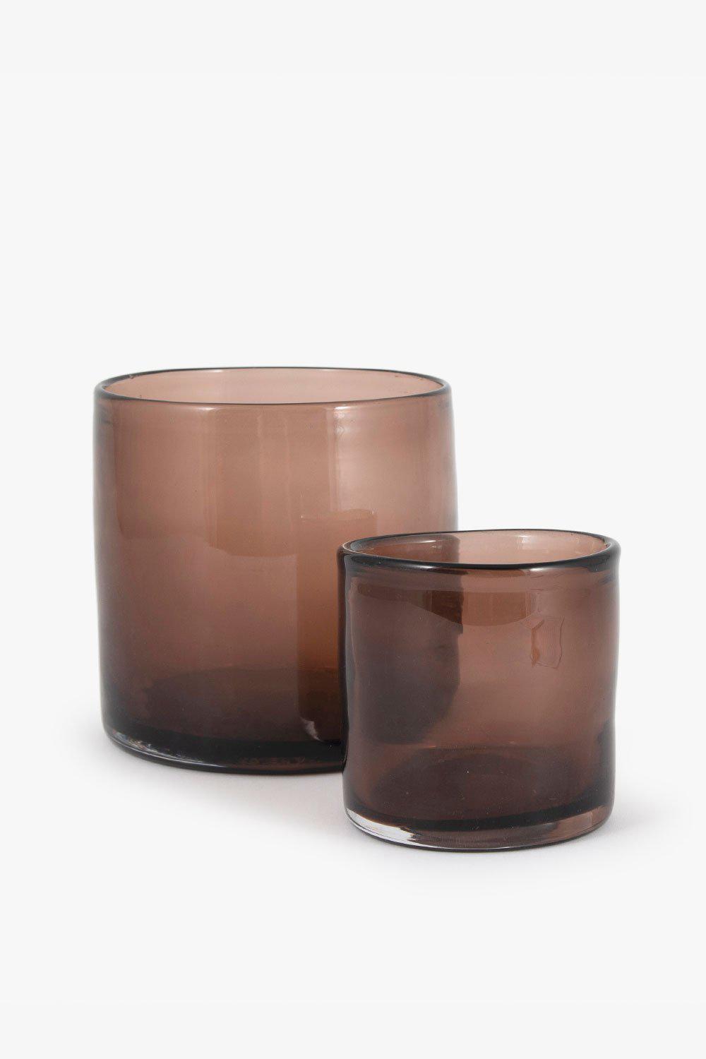 Telysholder/vase glass, Brun Lama Interiør