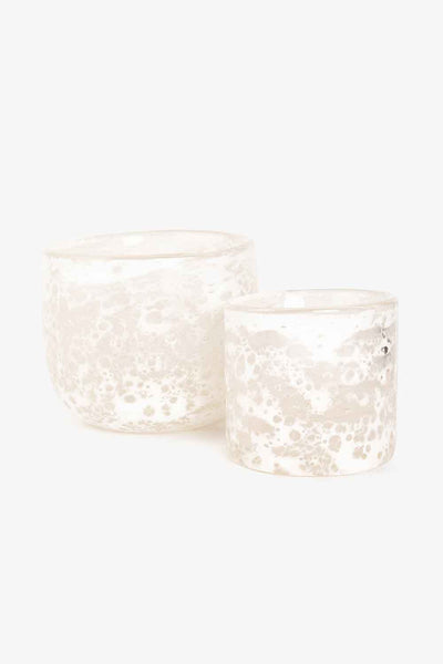 Telysholder/vase glass, Hvit boble Lama Interiør