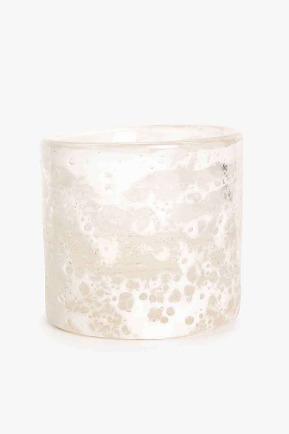 Telysholder/vase glass, Hvit boble Telysholder Lama Interiør