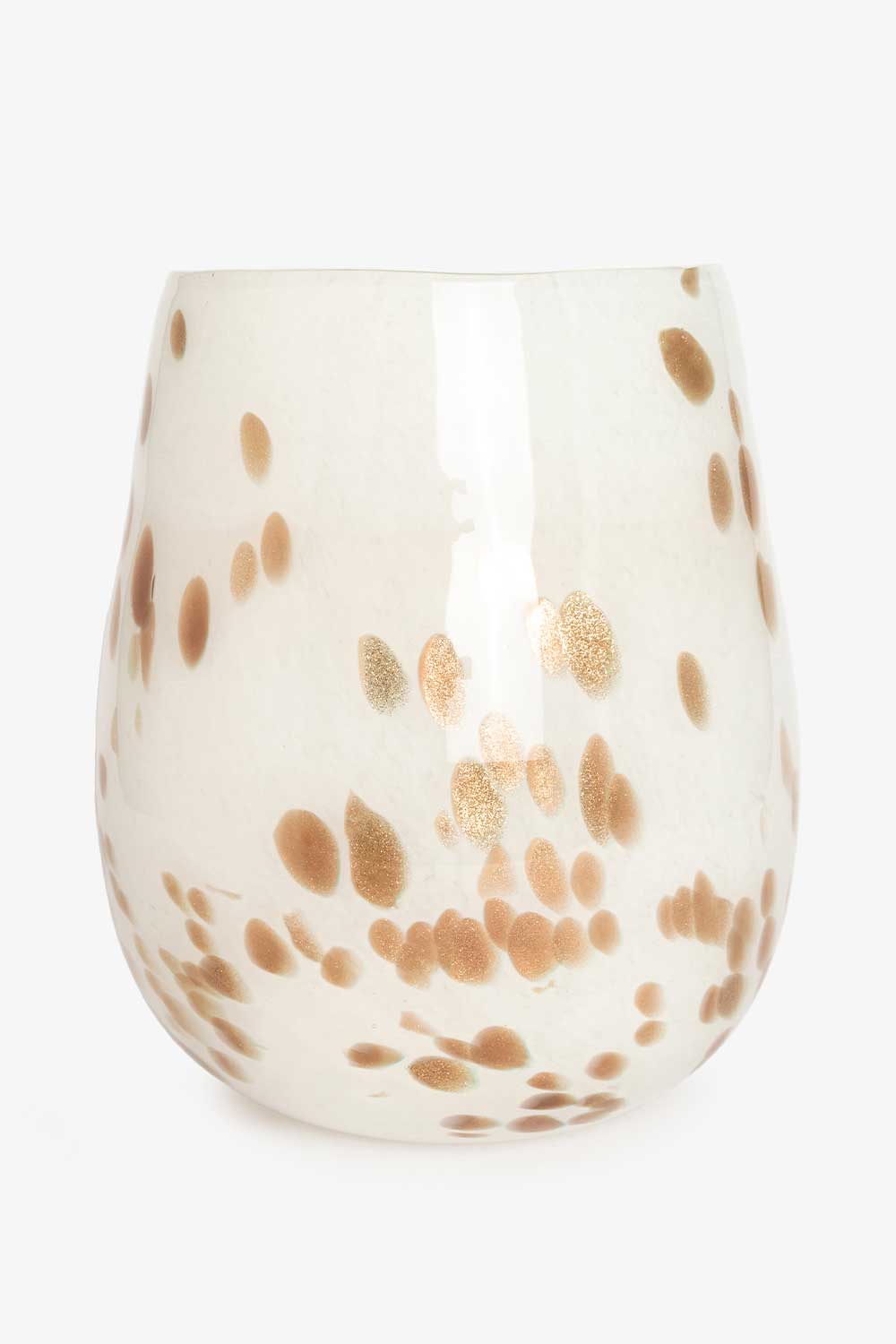 Telysholder/vase glass, Hvit/gull Vase Lama Interiør