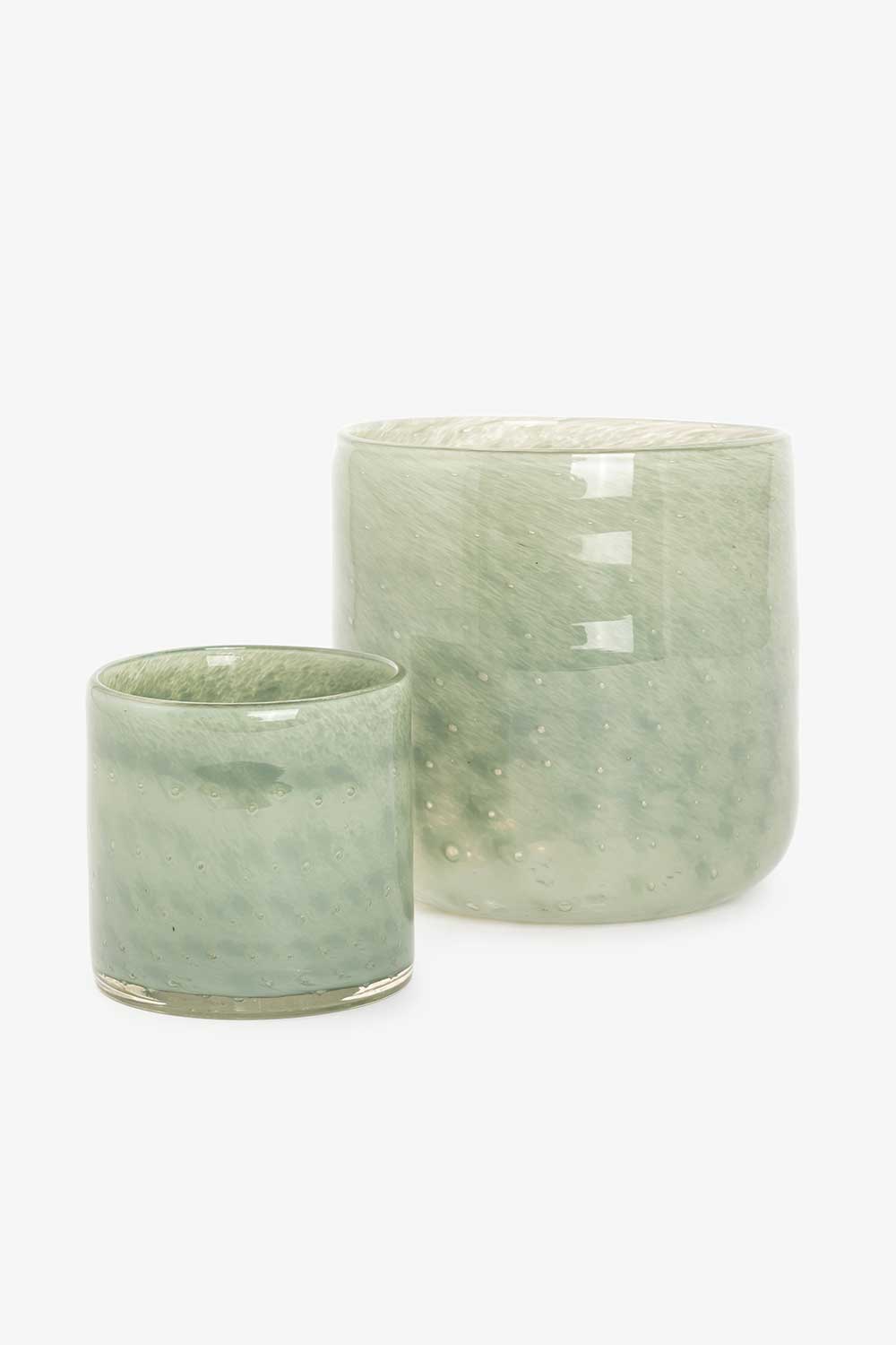 Telysholder/vase glass, Lys Oliven Lama Interiør