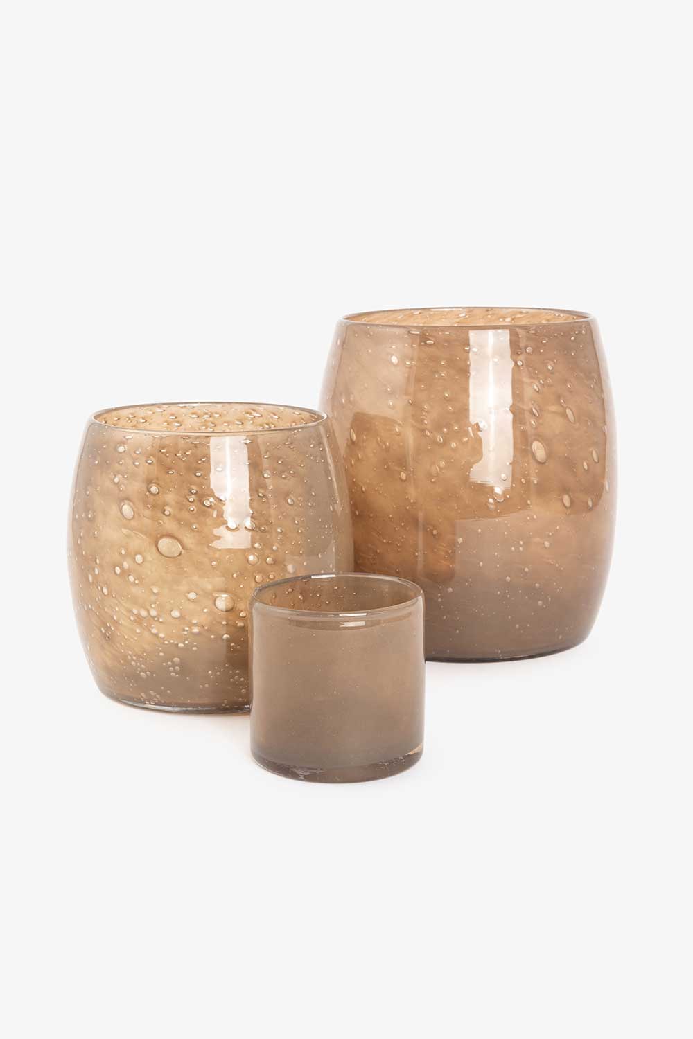 Telysholder/vase glass, Nøttebrun Lama Interiør