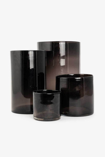 Telysholder/vase glass, Sort Lama Interiør