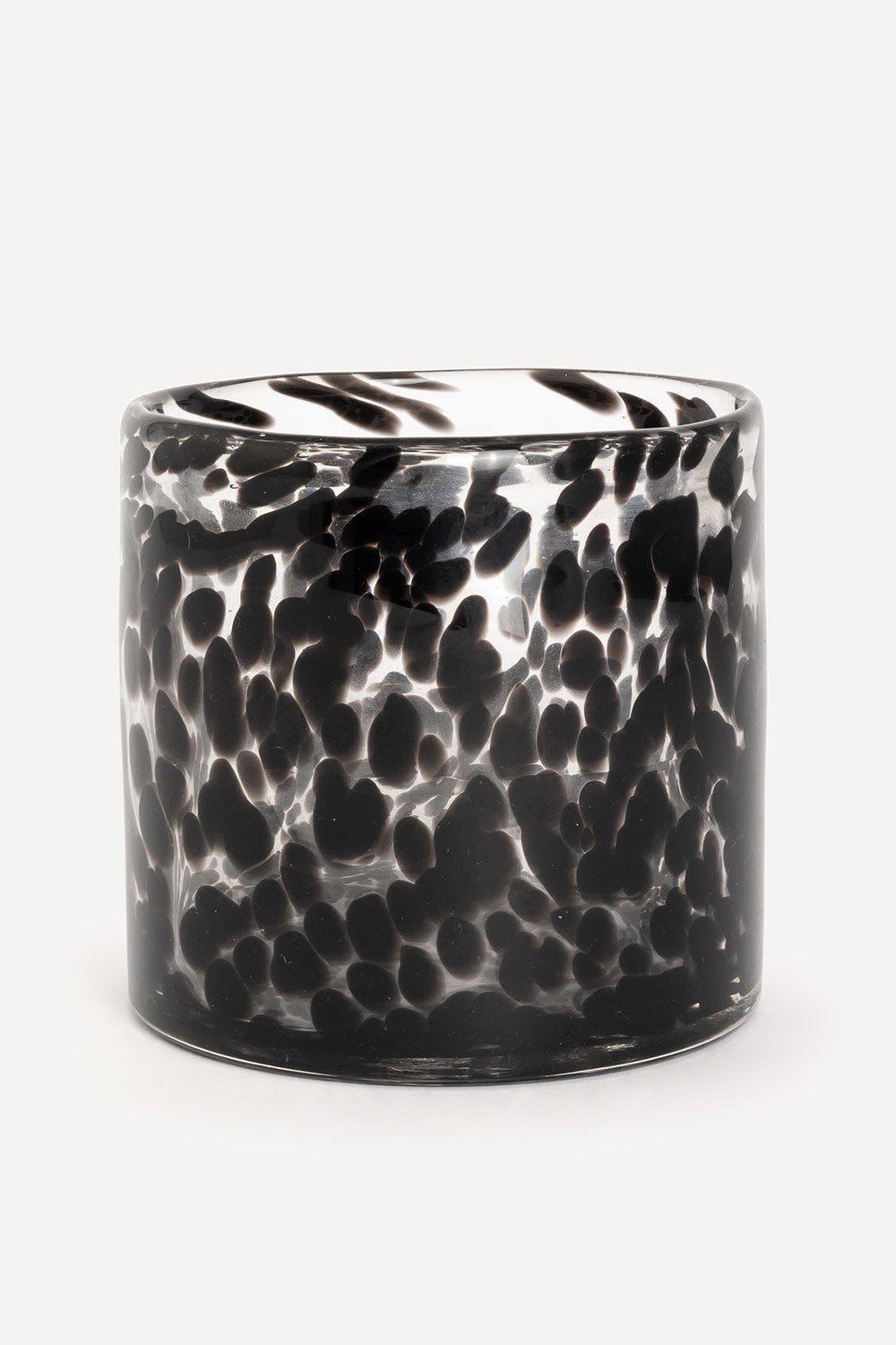 Telysholder/vase glass, Sort leopard Lyslykt Lama Interiør