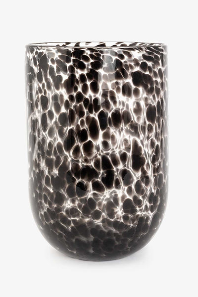 Telysholder/vase glass, Sort leopard Vase Lama Interiør