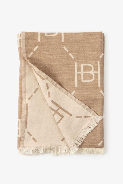 Ullpledd med logo - Halvor Bakke Beige Lama Interiør