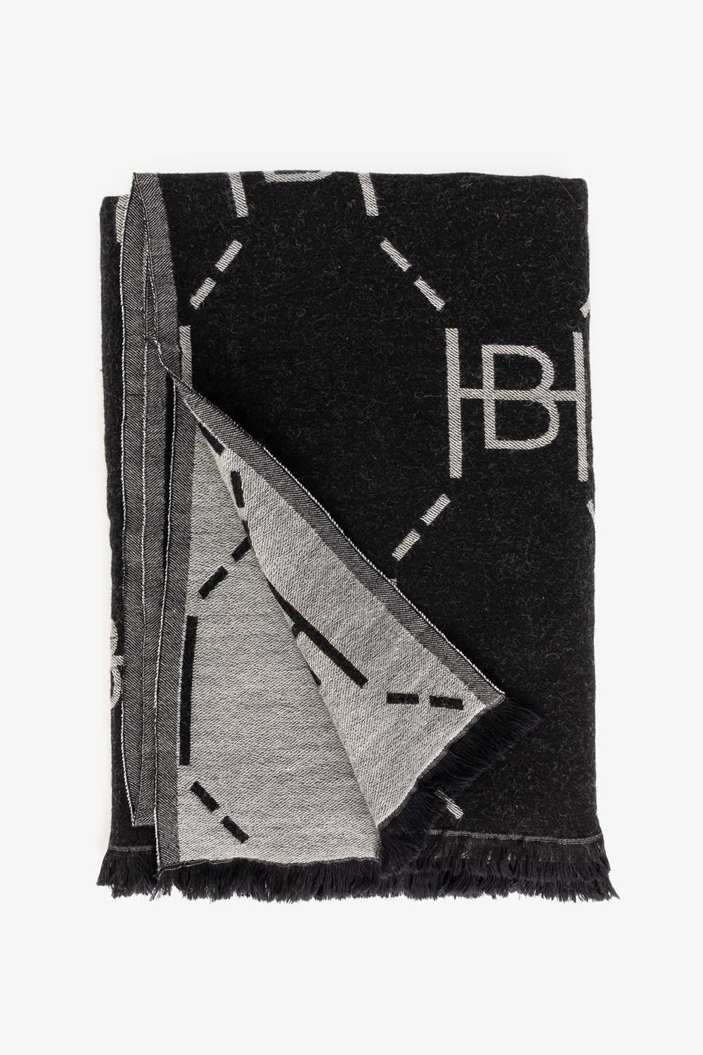 Ullpledd med logo - Halvor Bakke Koksgrå Lama Interiør