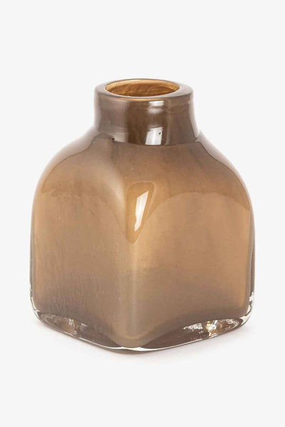 Vase, farget glass Nøttebrun Lama Interiør