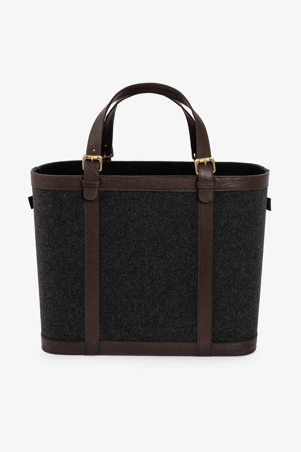 Vedkurv sett à 2, ull/skinn - Halvor Bakke Cabin Collection Lama Interiør