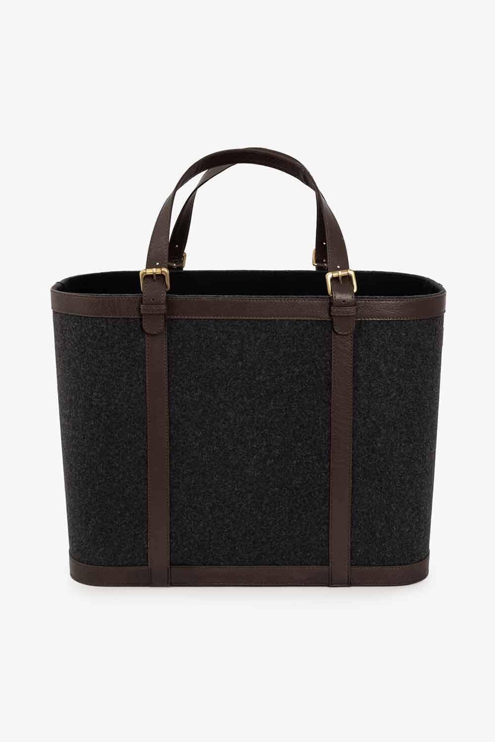 Vedkurv sett à 2, ull/skinn - Halvor Bakke Cabin Collection Lama Interiør